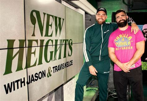 5 days ago · New Heights with Jason and Travis Kelce podcast on demand - Football’s funniest family duo — Jason Kelce from the Philadelphia Eagles and Travis Kelce from the Kansas City Chiefs — team up to provide next-level access to life in the league as it unfolds. The two brothers and Super Bowl champions drop weekly... 
